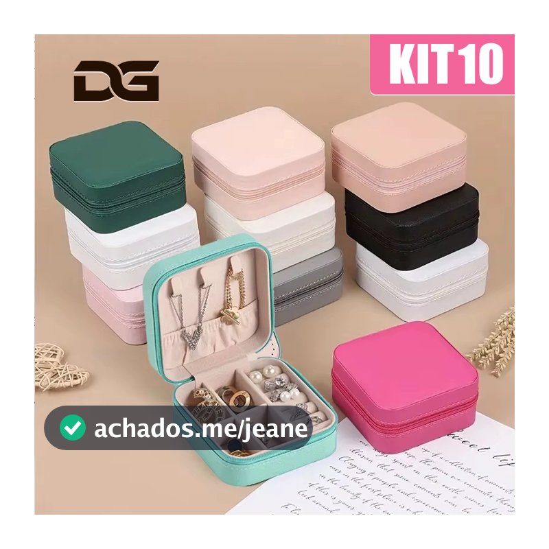 KIT 10/6 Porta Joias Portátil Mini Porta Joia com Divisões Brincos Colares caixa de armazenamento Q1