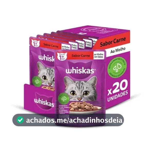 Whiskas Sachê 85g – 16 Unid +4 Grátis Leve 20