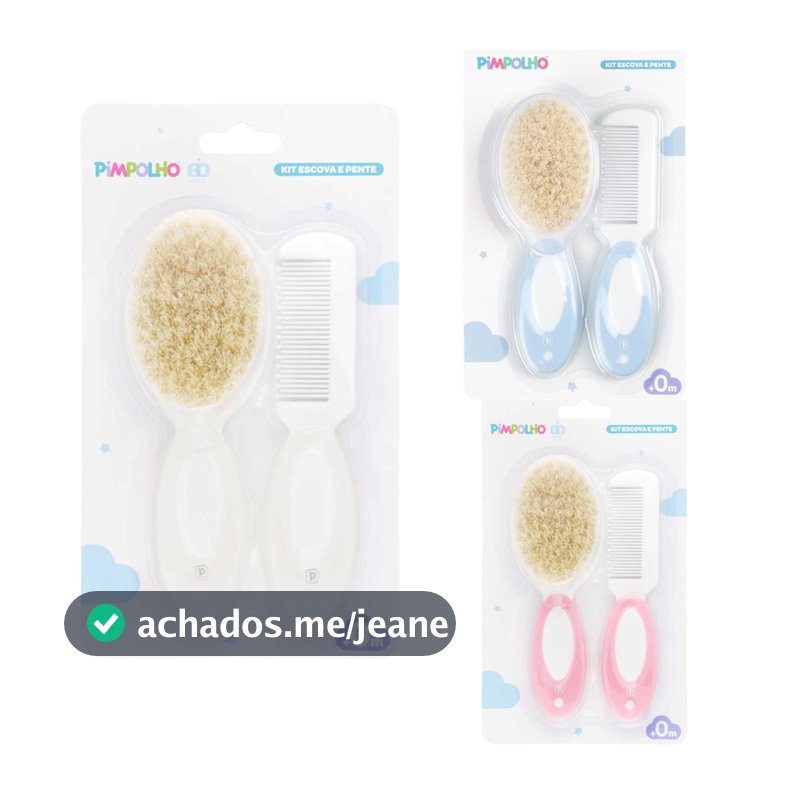 KIT PENTE E ESCOVA DE CERDAS NATURAIS P/BEBE