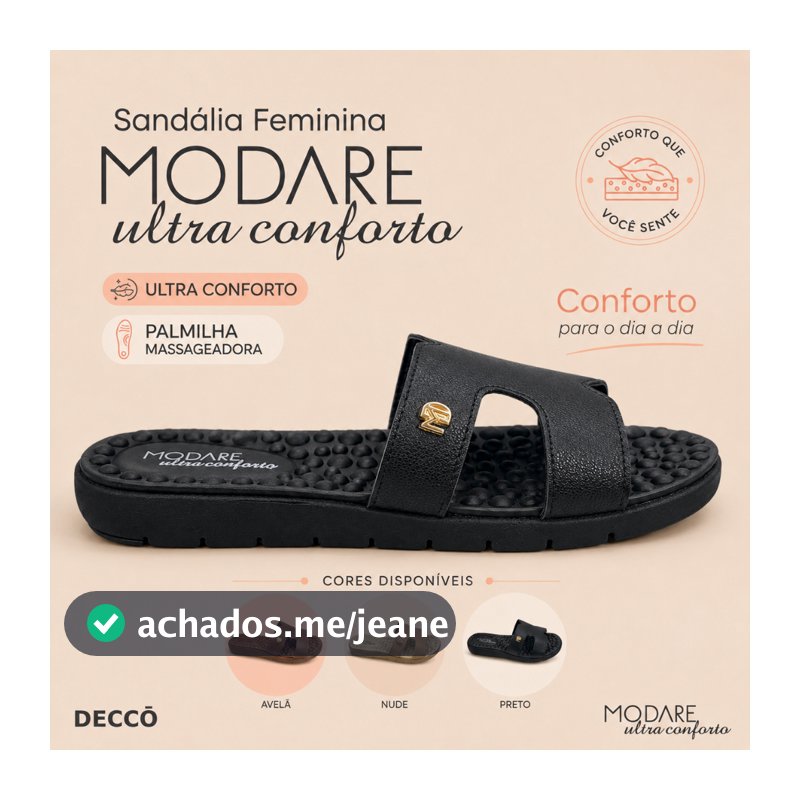 Sandalia Feminina Conforto Casual Modare Rasteira
