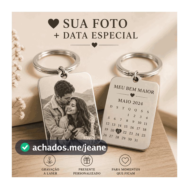 Chaveiro Inox Foto Gravação A Laser Melhor Qualidade