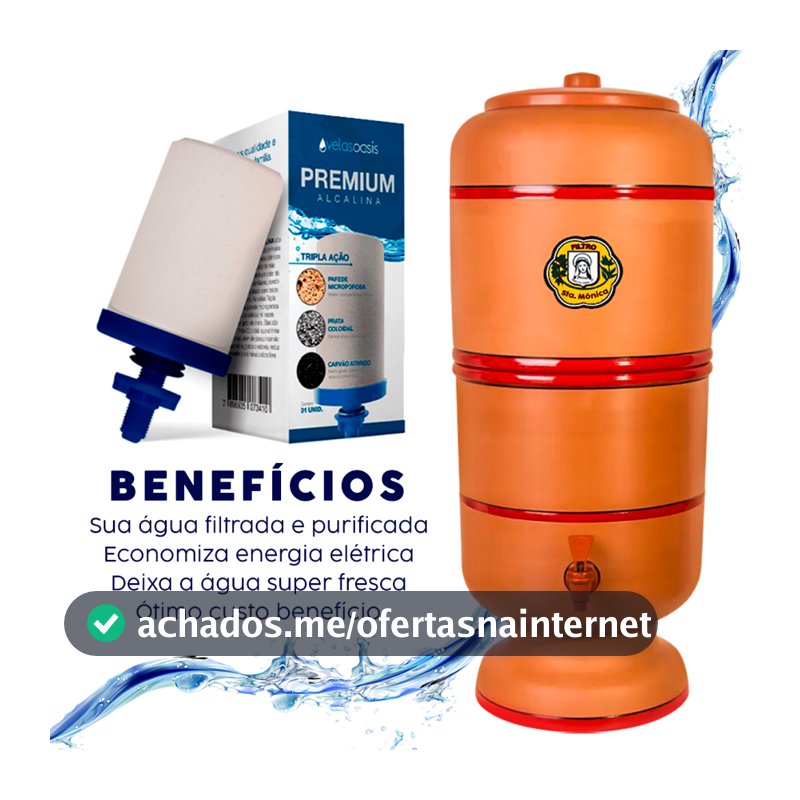 Filtro de Barro 6 litros C/ Boia Vela e Torneira