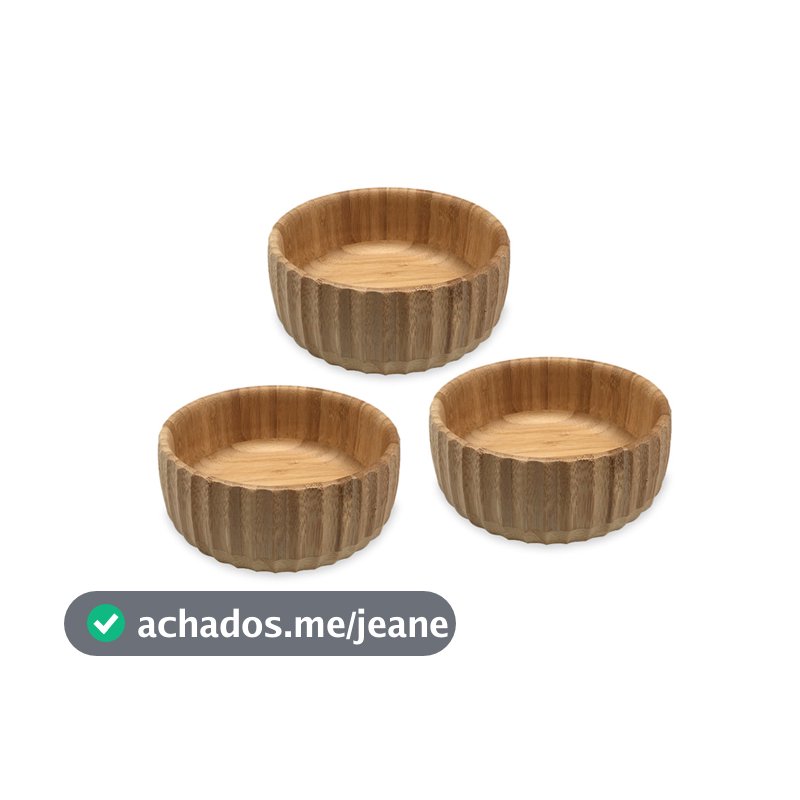 Kit 3 Bowls Canelados de Bambu Médio - Oikos