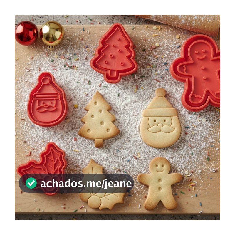 🎄🎅 Azevinho Papai Noel, Arvore de Natal e Boneco de Gengibre Cortador Biscoito Pasta Americana 4 pçs 6 e 8cm Confeitaria