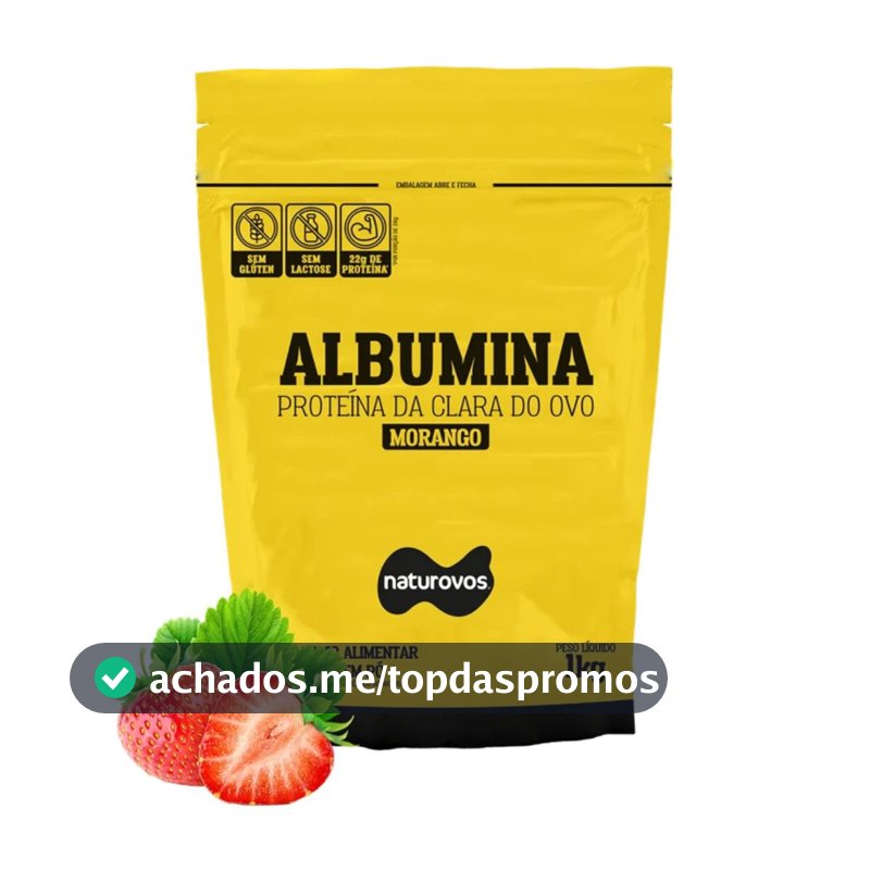Albumina Refil 1kg Naturovos Sabor Morango