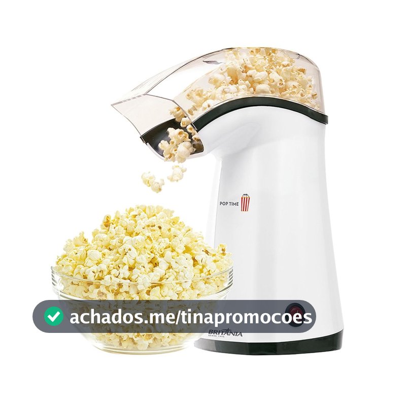 Pipoqueira Britânia Pop Time 1200W 127V Branca Sem Óleo B-02