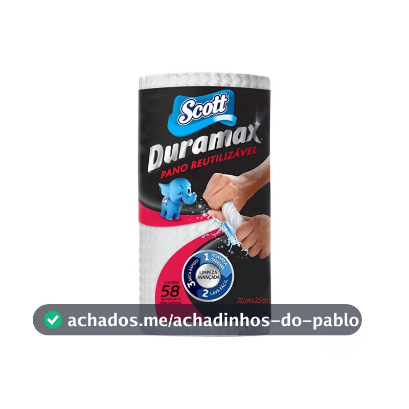 Pano Multiuso Branco 20,1cm x 21,5cm Duramax Scott