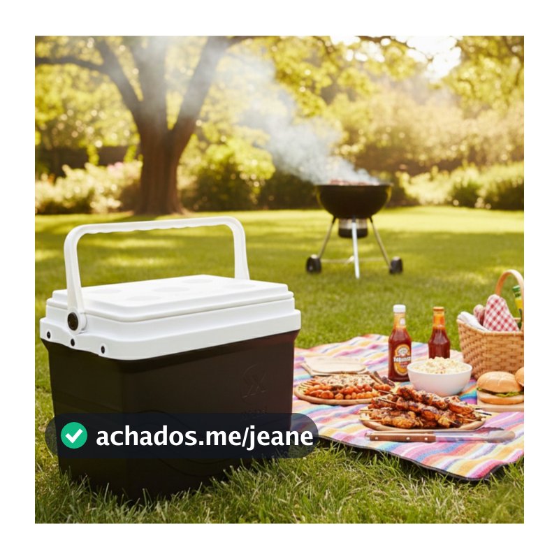 Caixa Térmica 42L Cooler Viagem Praia Piscina Camping c/ Porta Copos Cabe 60 Latas Super Oferta!!!