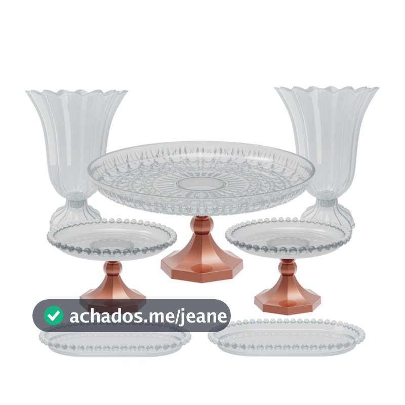 Kit 7 Peças Decoração Eventos Boleira Doces