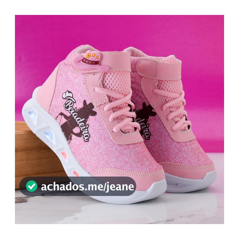 Botinha infantil BOIADEIRA tenis LED Menina Super Marcio e Leve