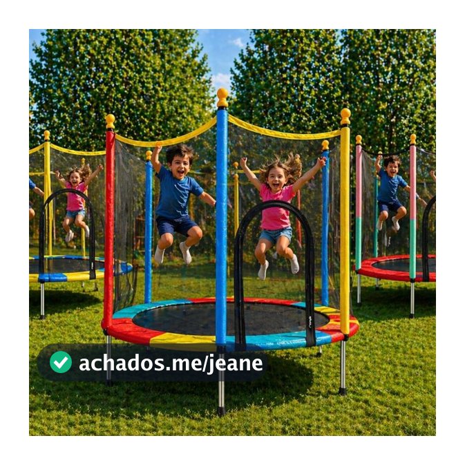Cama Elástica Pula Pula Infantil Trampolim 1,4 metros Classic Brincar Resistente Diversão Crianças..
