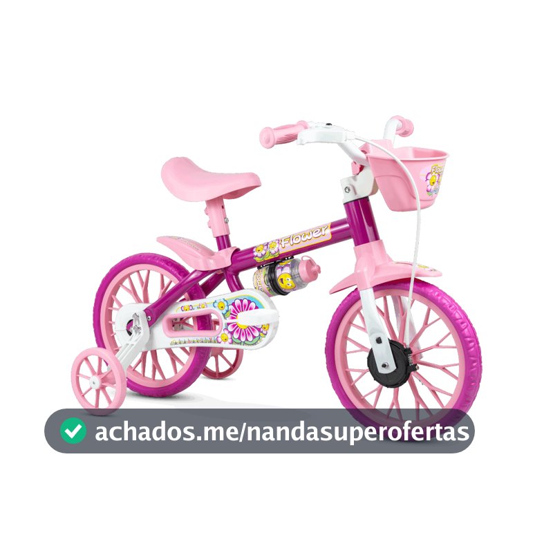 Bicicleta Bike Criança 2 A 5 Anos Aro 12 Nathor Infantil Rosa C/ Rodinha Menina e Menino