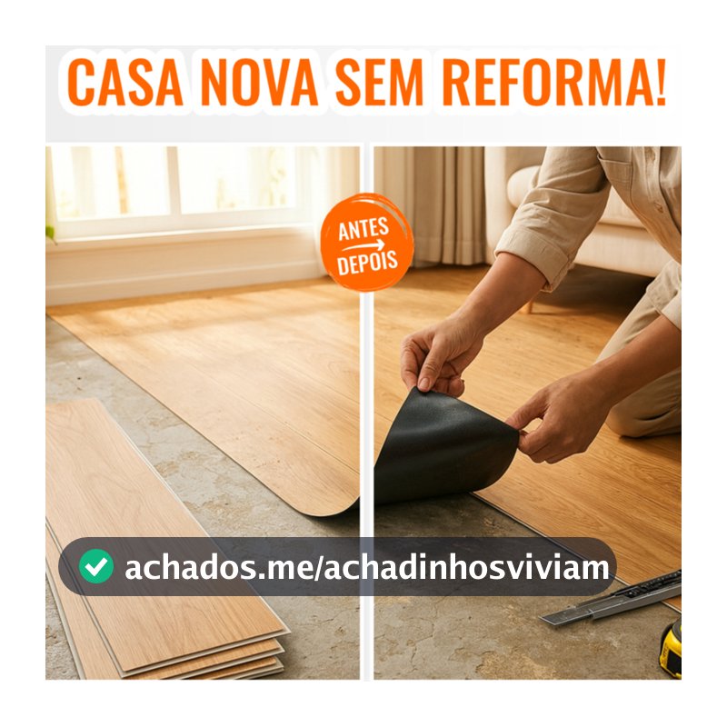 Piso Vinílico Revestimento de Chão Madeira Autocolante Lavável até 5m²