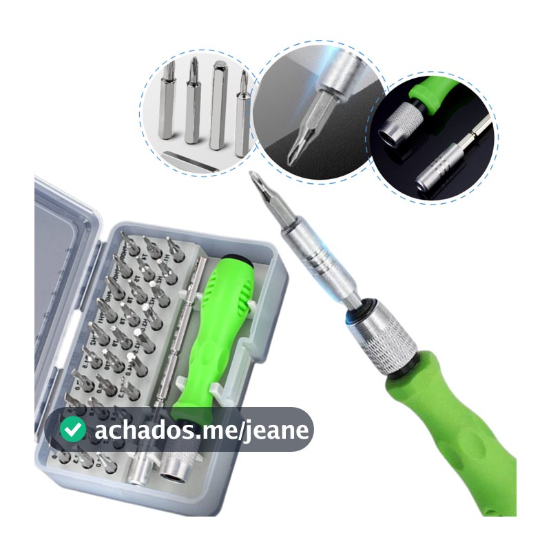 Kit Jogo Chave Fenda de Precisão Multiuso 32 Pcs Maleta LE-1921 ideal para Presente