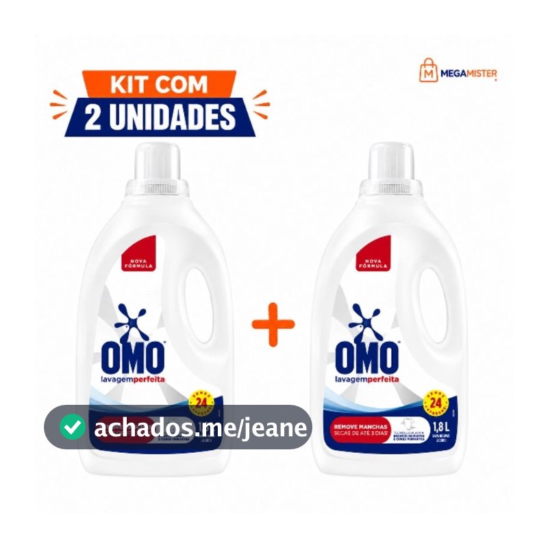 LAVA ROUPAS OMO LÍQUIDO LAVAGEM PERFEITA 1.8L