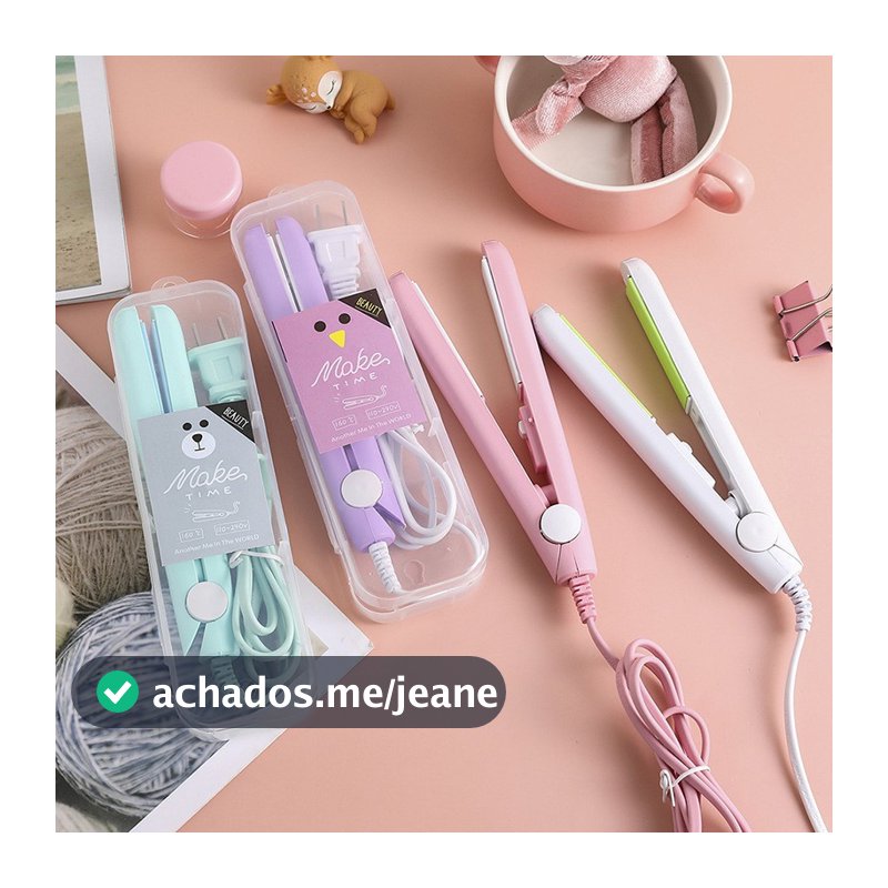 Mini Chapinha Prancha De Cabelo Pequena Portátil Chapinha Profissional Com Case Transporte Bivolt