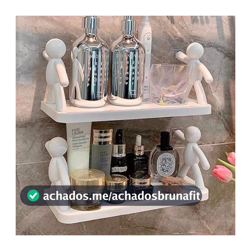 Kit 2 Suportes Organizador Cozinha Banheiro Plástico Com Adesivo FACE(Enviar imediatamente)