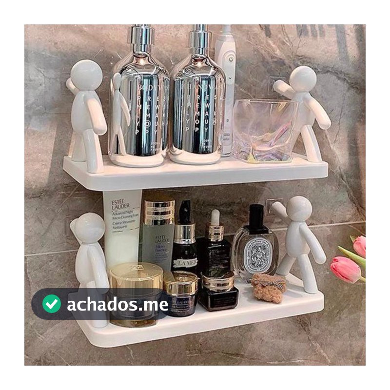 Kit 2 Suportes Organizador Cozinha Banheiro Plástico Com Adesivo FACE(Enviar imediatamente)