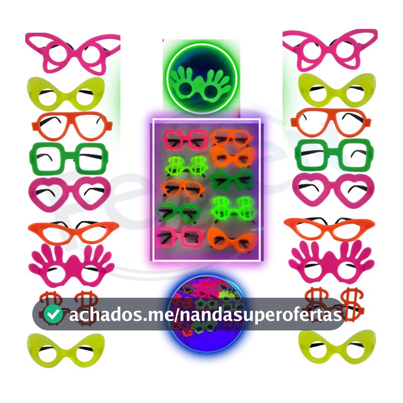 Kit 10 a 50 Oculos Neon Para Festa Balada Casamento Aniversario Confraternizacao Lembrancinhas