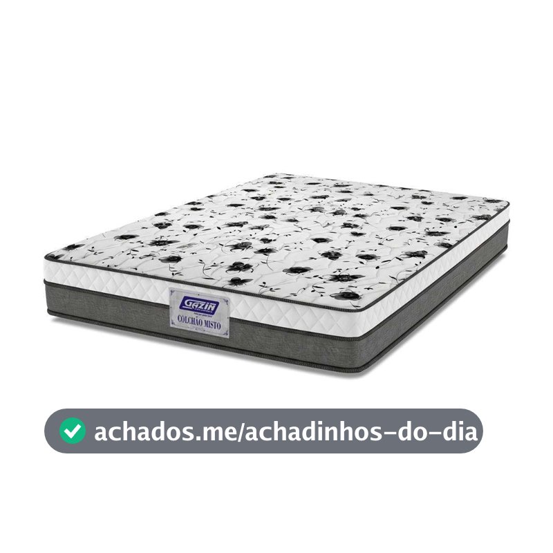 Colchão Casal Espuma D33 Fort 138x188x21cm Cinza/Branco Gazin - Suporta até 150kg por Pessoa