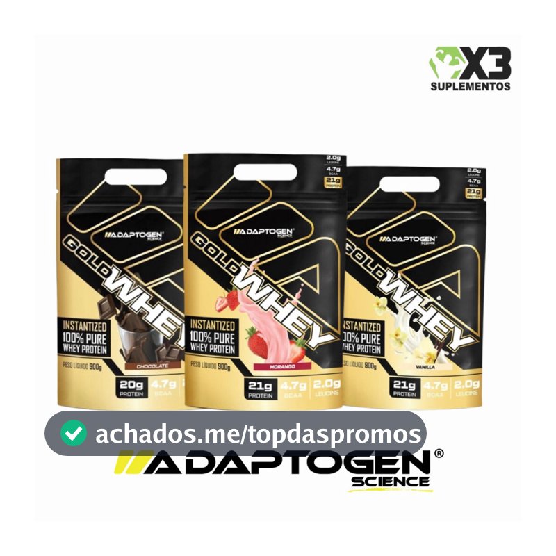 Gold Whey Adaptogen 900g- Whey Protein Concentrado 100%