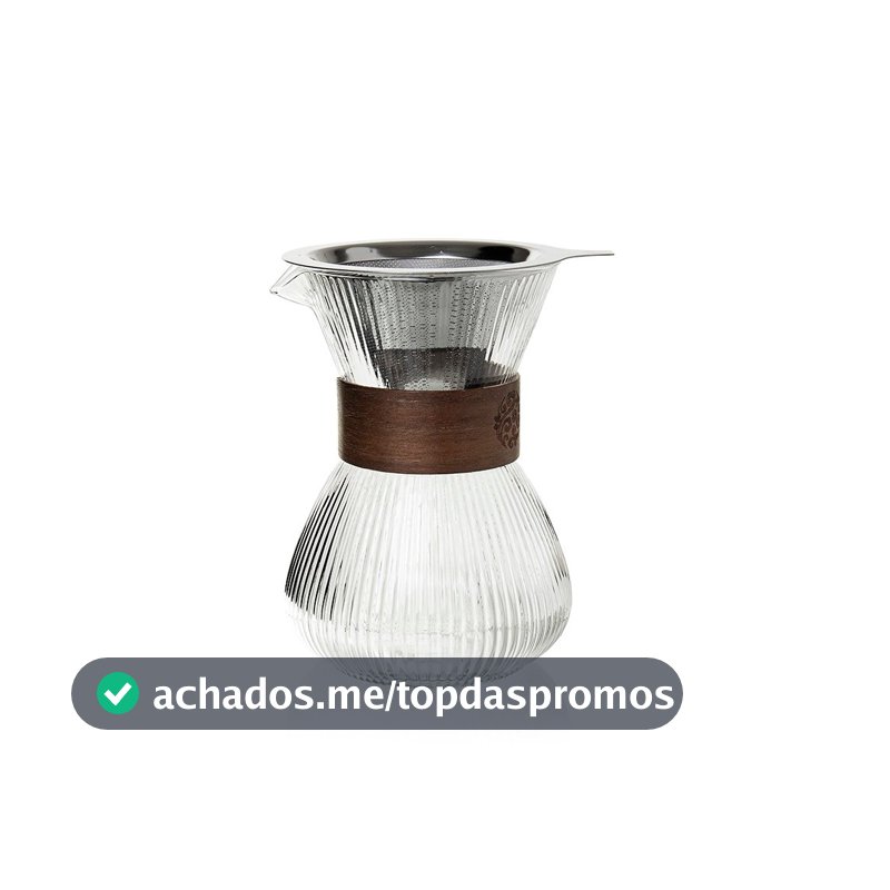 Conjunto Cafeteira de Vidro com Coador em Inox Zion 400ml Copa&Cia