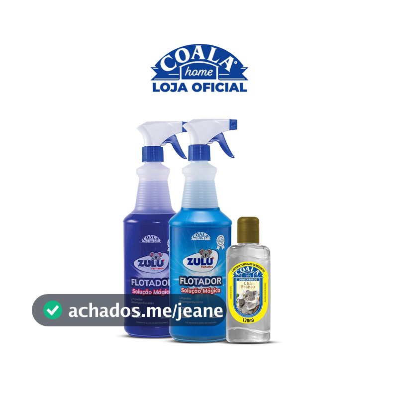 Kit  Flotador Desengordurante Zulu Perfumes/Coala - 1 Lavanda + 1 Tradicional  + 1 Limpador Concentrado Coala 120ml