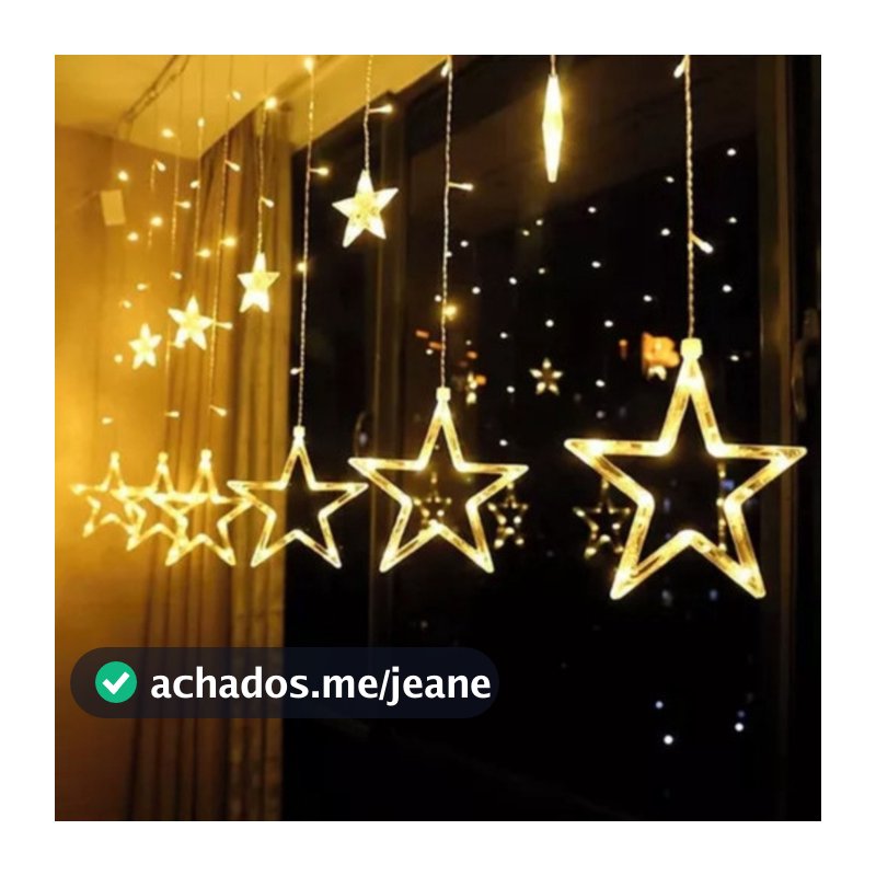 Pisca Pisca Cascatas Estrela Luxo Natal 8 Funções Decoração
