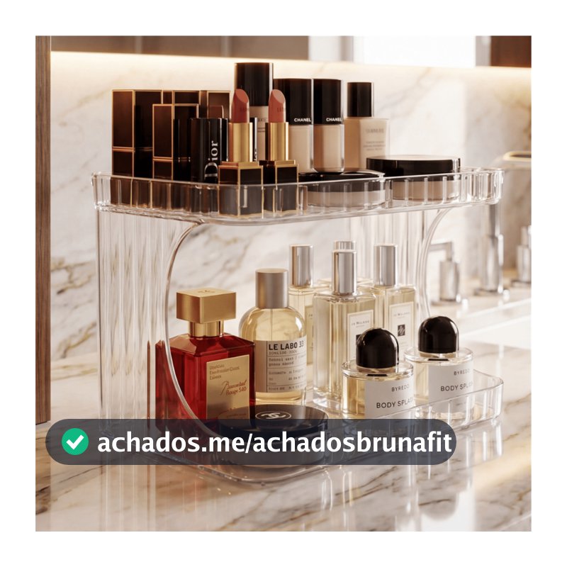 Organizador Prateleira Diamante Acrílico Porta Maquiagem Beleza linhas - Kaziva