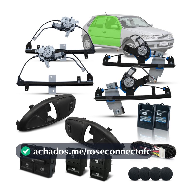 Kit Vidro Elétrico Gol / Parati G3 4 Portas Completo Inteligente (2000 a 2005)