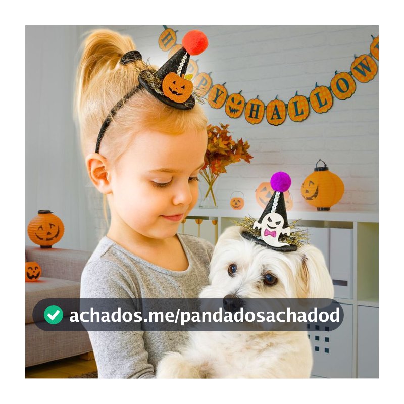 Presilha para Cabelo Mini Chapéu de Bruxa Halloween-Enfeite Fantasia Pet Dog Laço de Cabelo Terror