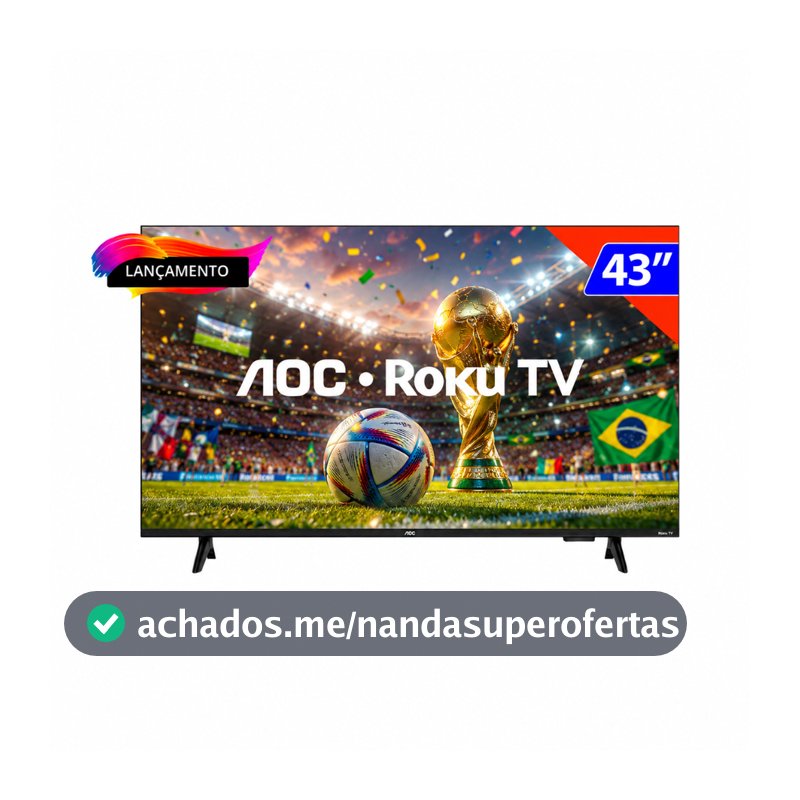 Tv Smart 43 Polegadas Aoc Roku Hd Wi-fi 43s5155/78g