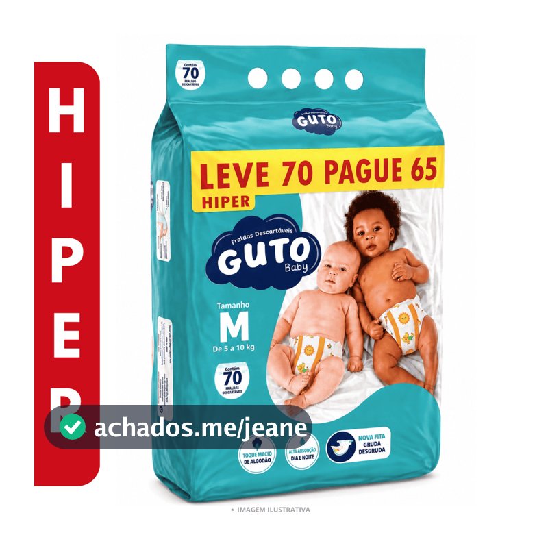 Fralda Guto Baby Hiper M 70 Unidades