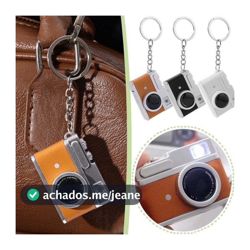 4 Unidades De Chaveiro Retrô Para Câmera Fotográfica 3D-Com Som-Luminosa Estilo Punk-Pingente De Bolsa-Acessórios Criati