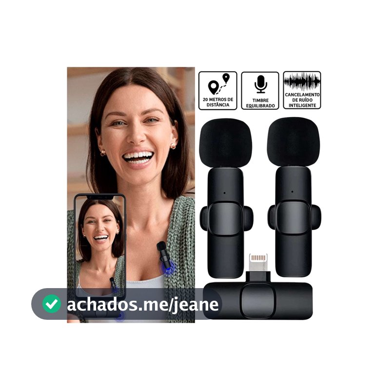 Eletronic Shop 1 in 1，2 in 1 Microfone Lapela Sem Fio Iphone/Tipo C Profissional