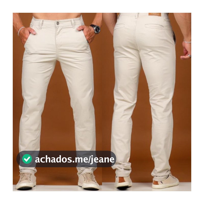 CALÇA MASCULINA BOLSO EMBUTIDO ALFAIATARIA CASUAL SARJA SPORT FINO Com Lycra Tecido Premium