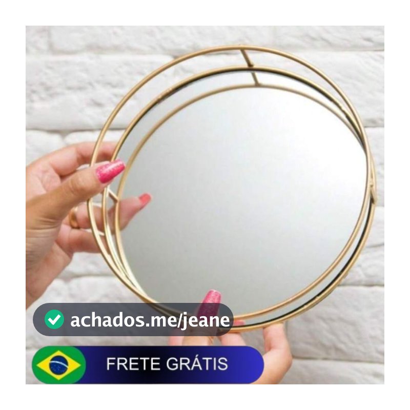 Bandeja Espelhada Decorativa para Objetos Mesas Enfeites de Perfumes