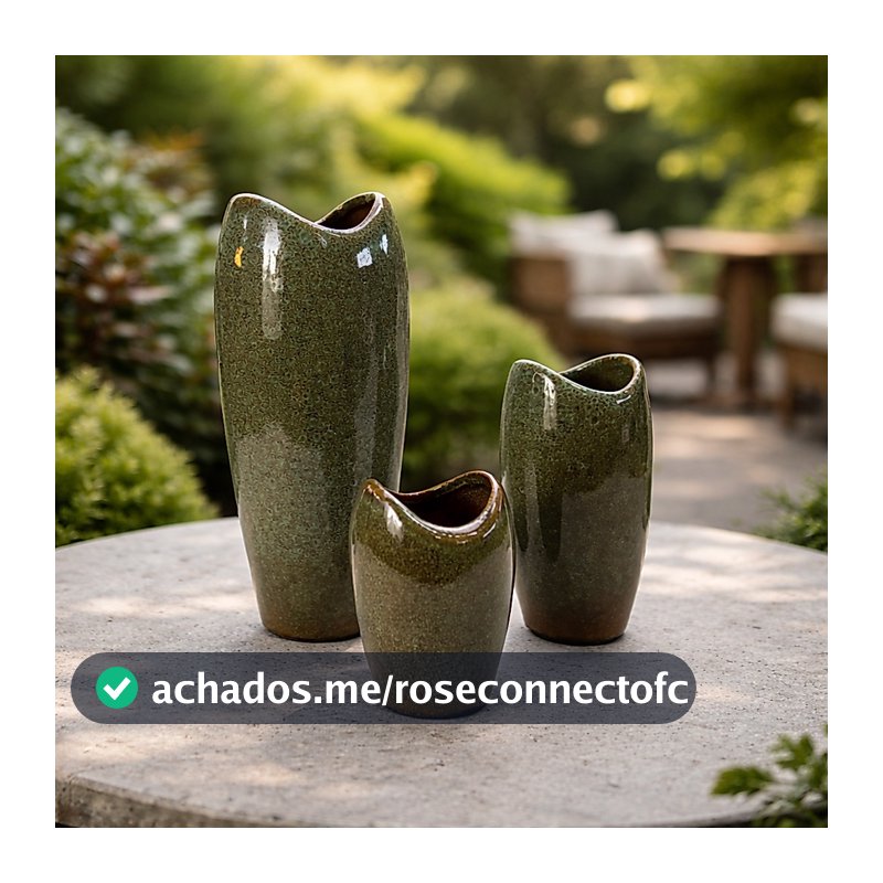 Trio De Vasos Decorativos De Cerâmica Premium Moderno Luxo Decoração Sala Jardim Varanda