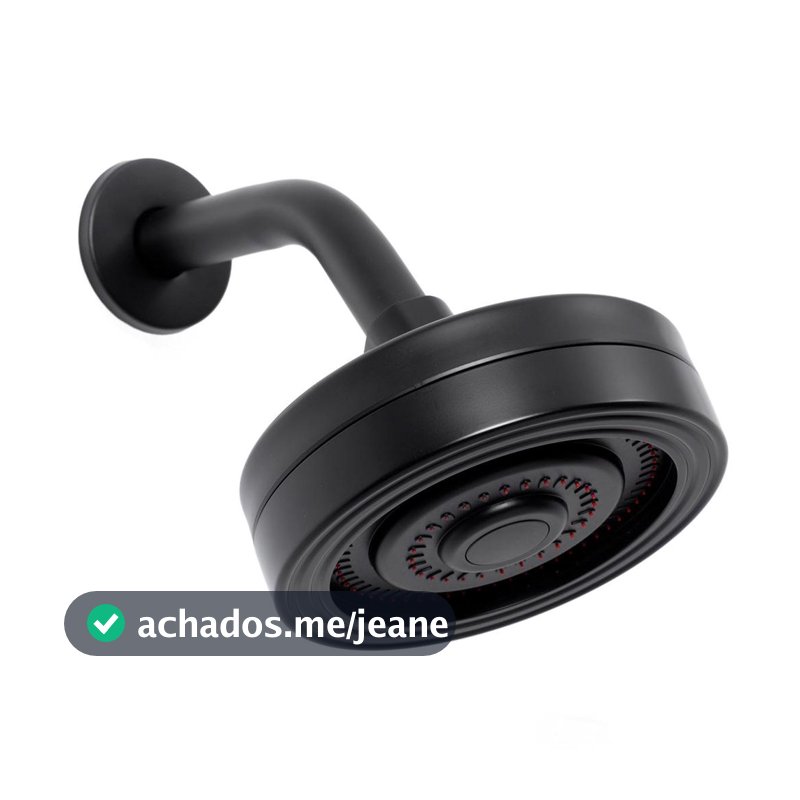 Ducha Chuveiro Autolimpante Redondo de Parede Mauá Pingoo - Preto