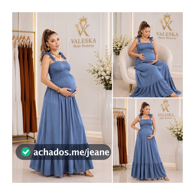 Vestido Longo Feminino / Gestante / Duna Premium vestido de maternidade confortável envio imediato