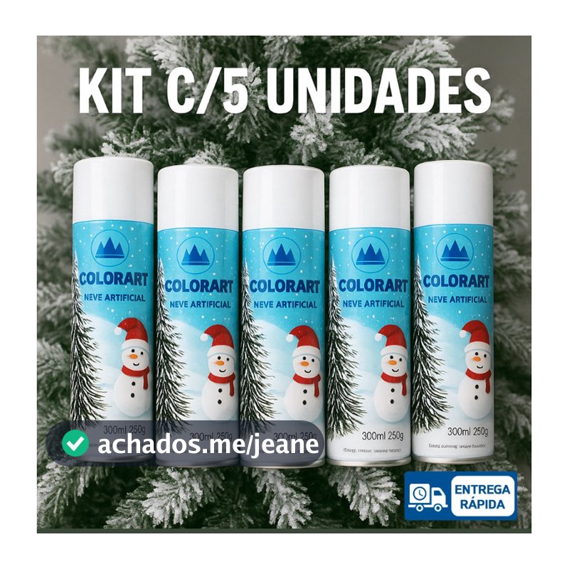 Kit 5 Spray Neve Artificial 300ml Decoração Natalina e Inverno - ColorArt