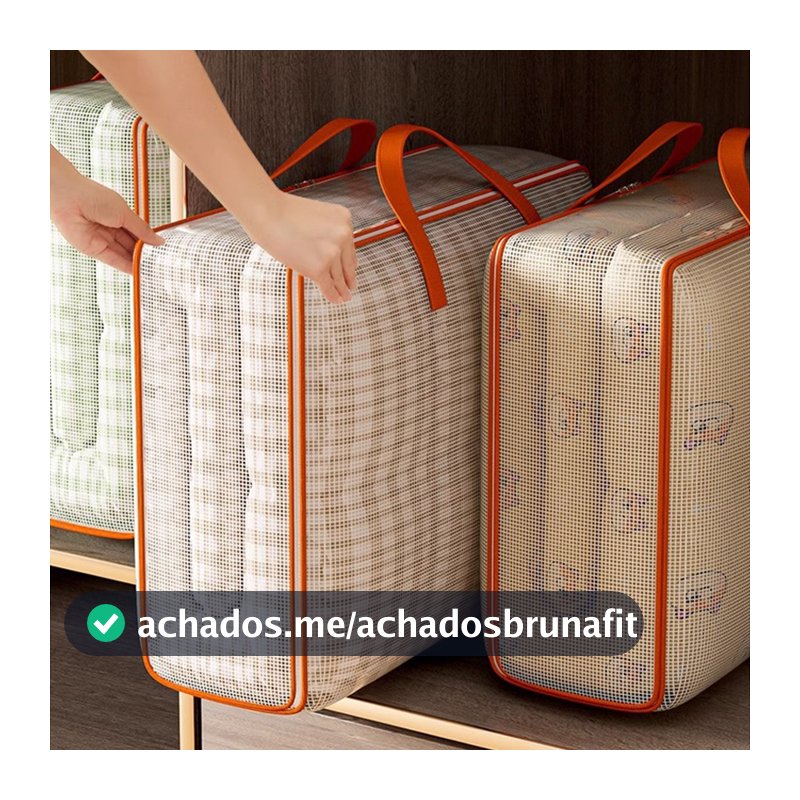 Saco Organizador para Cobertor 60x50x28cm Impermeável Zíper Duplo，Bolsa com zíper para cobertores
