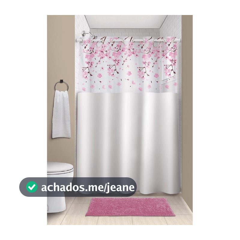Cortina para Box De banheiro antimofo com ilhós impermeável Envio Imediato
