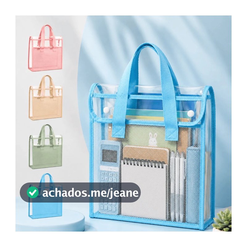 Pasta Organizadora Vertical com Alça e Divisória 26x8x33cm Importada para Documentos e Escritório