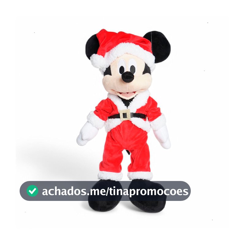 Pelúcia mickey mouse enfeite decorativo de natal 45cm com roupa de papai noel