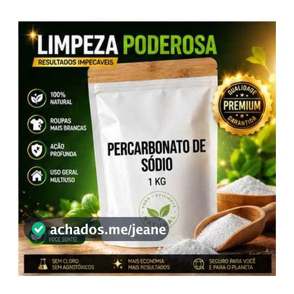 Percarbonato 100% Puro Tira Manchas Roupas Brancas e Coloridas