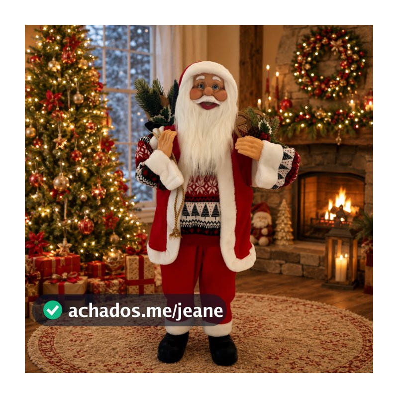 Papai Noel em Pe Variação de Tamanho Enfeite Natalino  Decoração de Natal Feriado Natalino