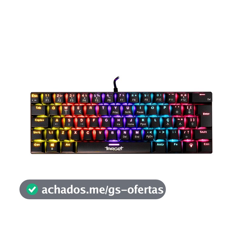 Teclado Mecanico TGT Sherman V3 C1, Rainbow, ABNT2, Switch Vermelho, Preto, TGT-SHRC-RD01