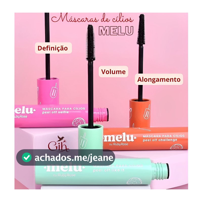Mascara De Cilios Melu Ruby Rose Rimel Peel Off Alta Fixação-14.5g