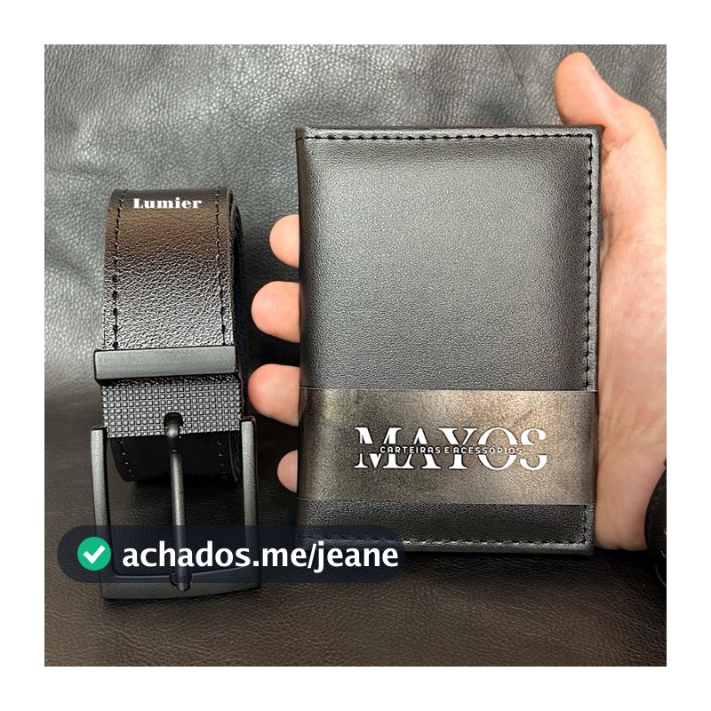 Kit Cinto Masculino + Carteira Masculina.